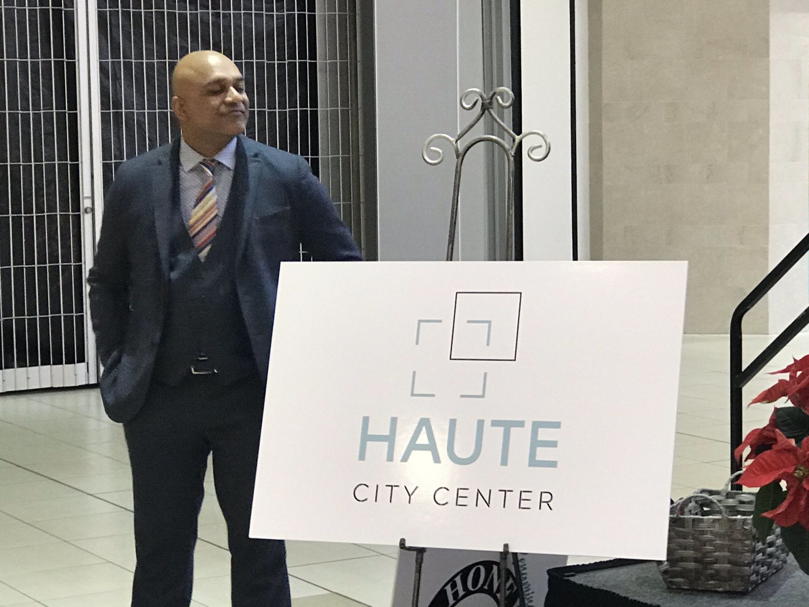 Trevor Barran with new Haute City Center logo